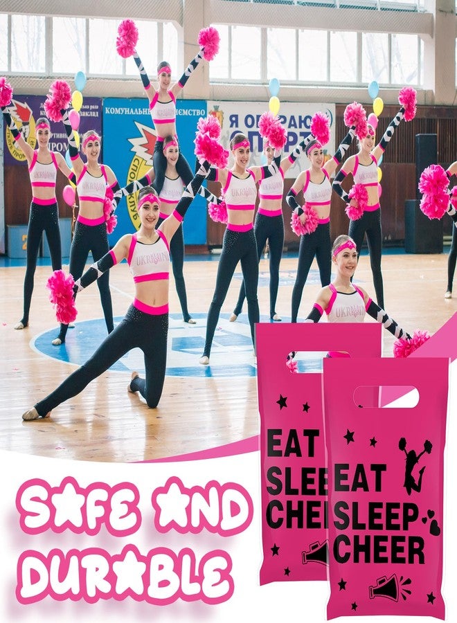 Affrolling 100 Pcs Cheer Goodie Bags Cheer Snack Gift Bags Bulk Plastic Cheerleading Party Supplies with Handle for Cheerleader Team Gymnastics Party Decorations - Image 5